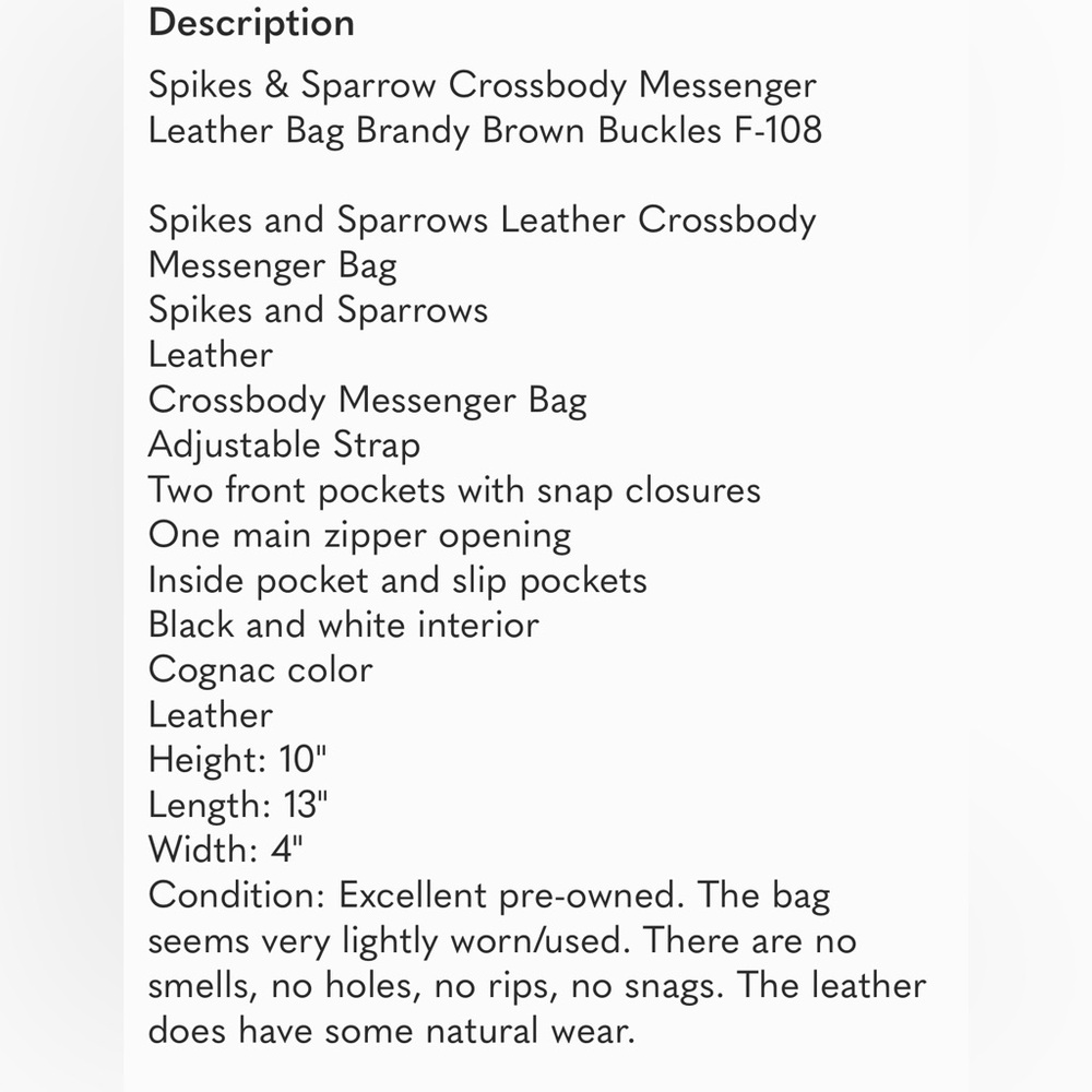 Spikes & Sparrow Leather Crossbody Bag - Picture 9 of 9